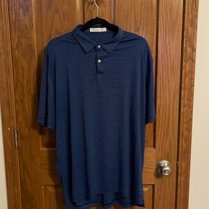 Men’s striped polo shirt, light blue dark blue